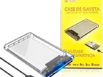 Mais Vendidos: Case Gaveta para HD ou SSD 2,5 Transparente USB SATA + Cabo - Influenciador Meli | Info4Fun Labs