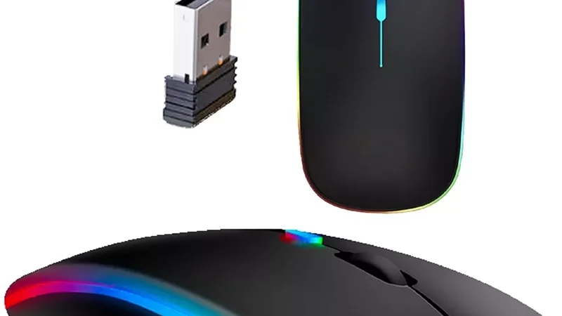 Mais Vendidos: Mouse Sem Fio Recarregável Wireless Óptico Led RGB Ergonômico!