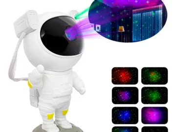 Projetor de Estrelas Galáxia Astronauta - Com Controle - Influenciador Meli | Info4Fun Labs