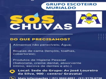 Doações para as Chuvas que Afetaram o Rio Grande do Sul - Grupo Escoteiro Murialdo - Gravataí | Info4Fun Labs