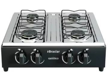 Dê uma olhada Fogão Cooktop de Mesa Portátil a Gás 4 Bocas - Influenciador Shopee | Info4Fun Labs