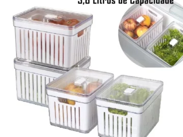 Dê uma olhada Kit 4 Organizador de Geladeira 3,8 Litros - Influenciador Shopee | Info4Fun Labs