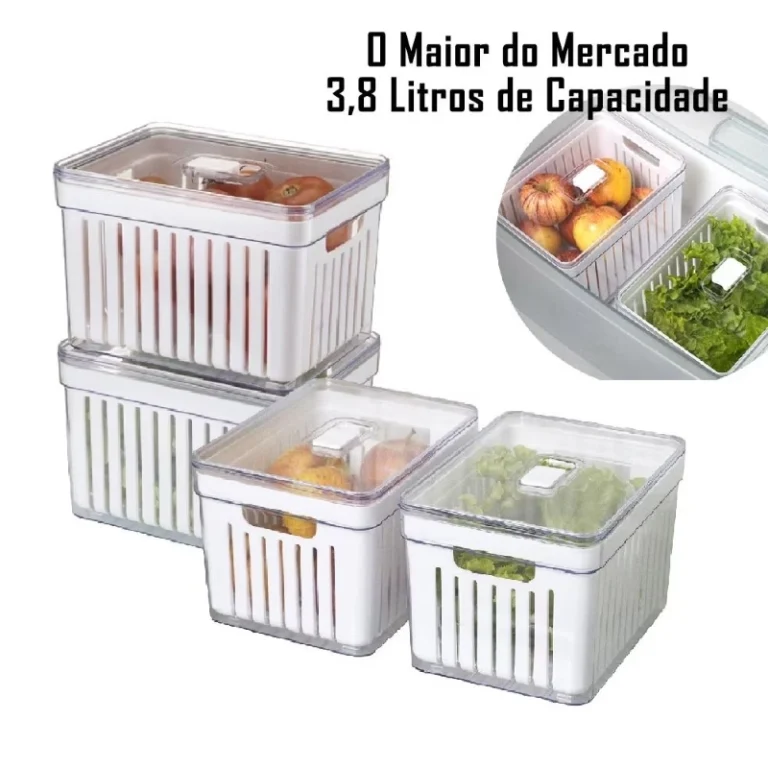 Dê uma olhada Kit 4 Organizador de Geladeira 3,8 Litros - Influenciador Shopee | Info4Fun Labs