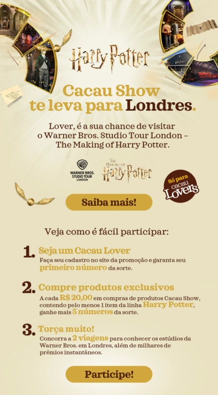 Promoção Cacau Show te leva para Londres!