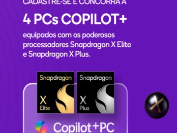 Cadastre-se e concorra a 4 PCs COPILOT+ equipados com os poderosos processadores Snapdragon X Elite e Snapdragon X Plus