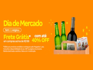 Dia de Mercado com Frete Grátis e Até 40% Off - Influenciador Magalu