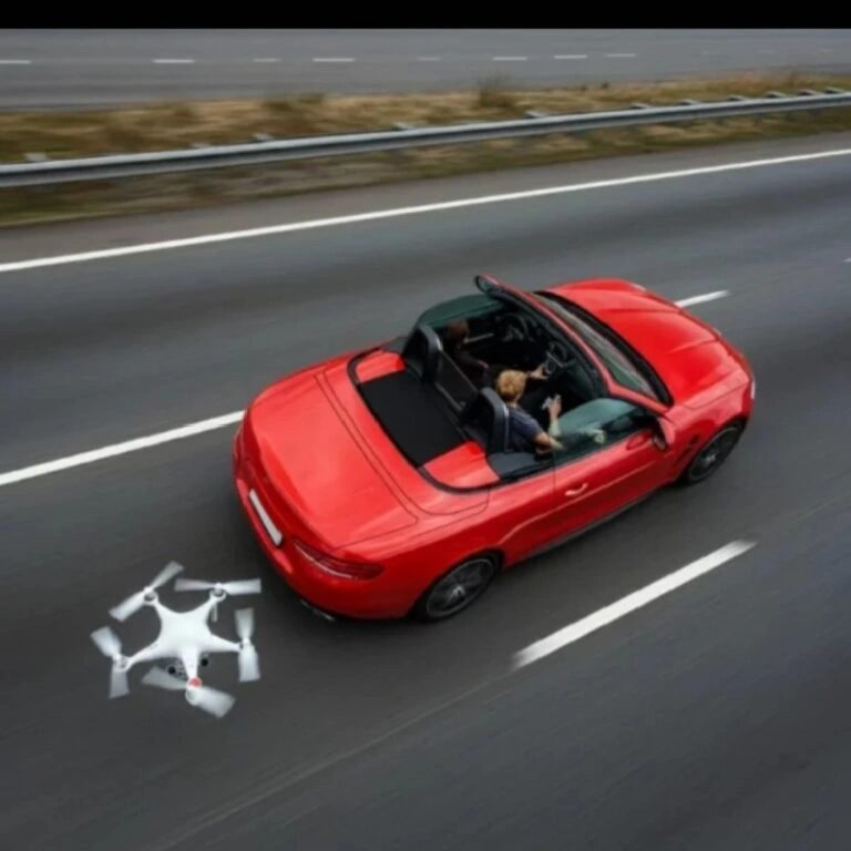 Drone atras de Carro Info4fun