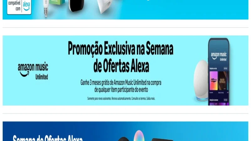 Economize na Amazon! Ofertas em Echo, Fire TV com Alexa e itens para Casa Inteligente!