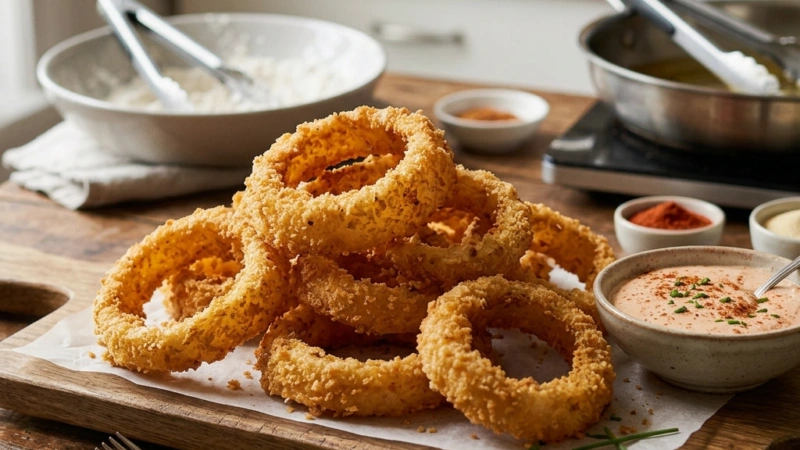 Receita Caseira de Onion Rings Crocantes Garante Sucesso no Aperitivo