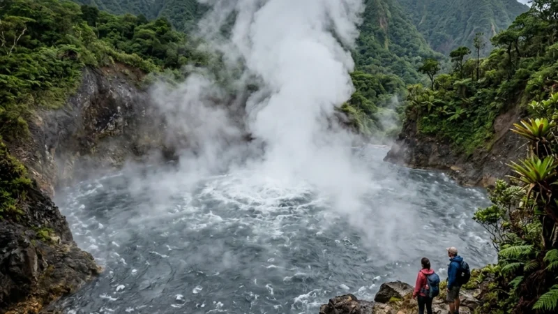 Descubra o Boiling Lake: O Impressionante Lago que Ferve no Caribe!