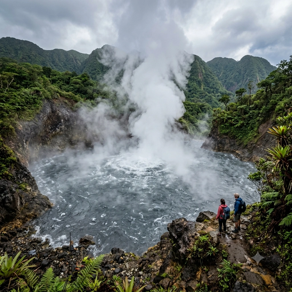 Descubra o Boiling Lake: O Impressionante Lago que Ferve no Caribe!