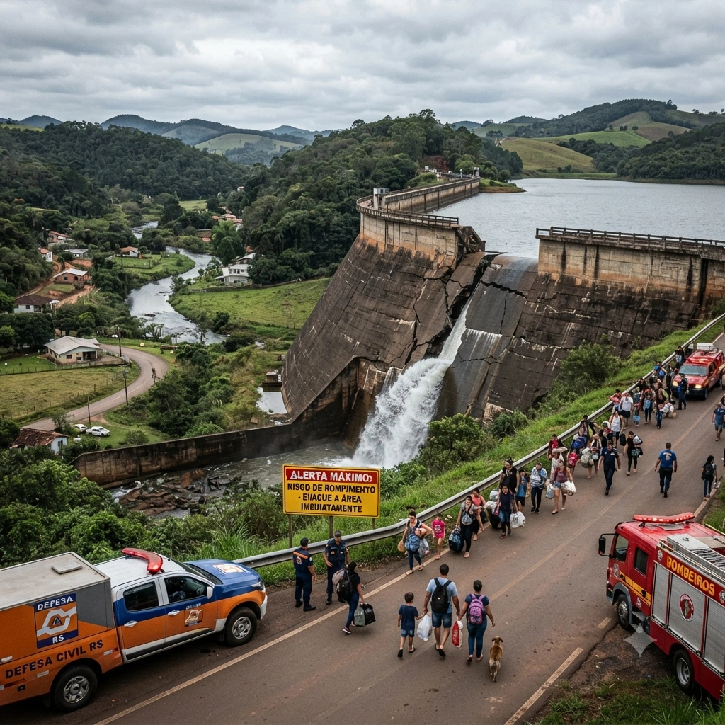 Barragem em São Marcos-RS Enfrenta Risco Crítico de Colapso