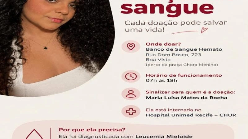 Doação de Sangue – Recife – Maria Luisa Matos da Rocha!