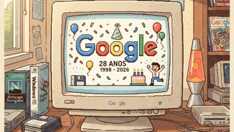 Google Celebra 28 Anos de História com Logotipo Retrô