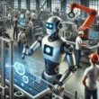 Robôs Trabalhando em uma Fábrica