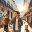 Pessoas Conversando em Lisboa Portugal
